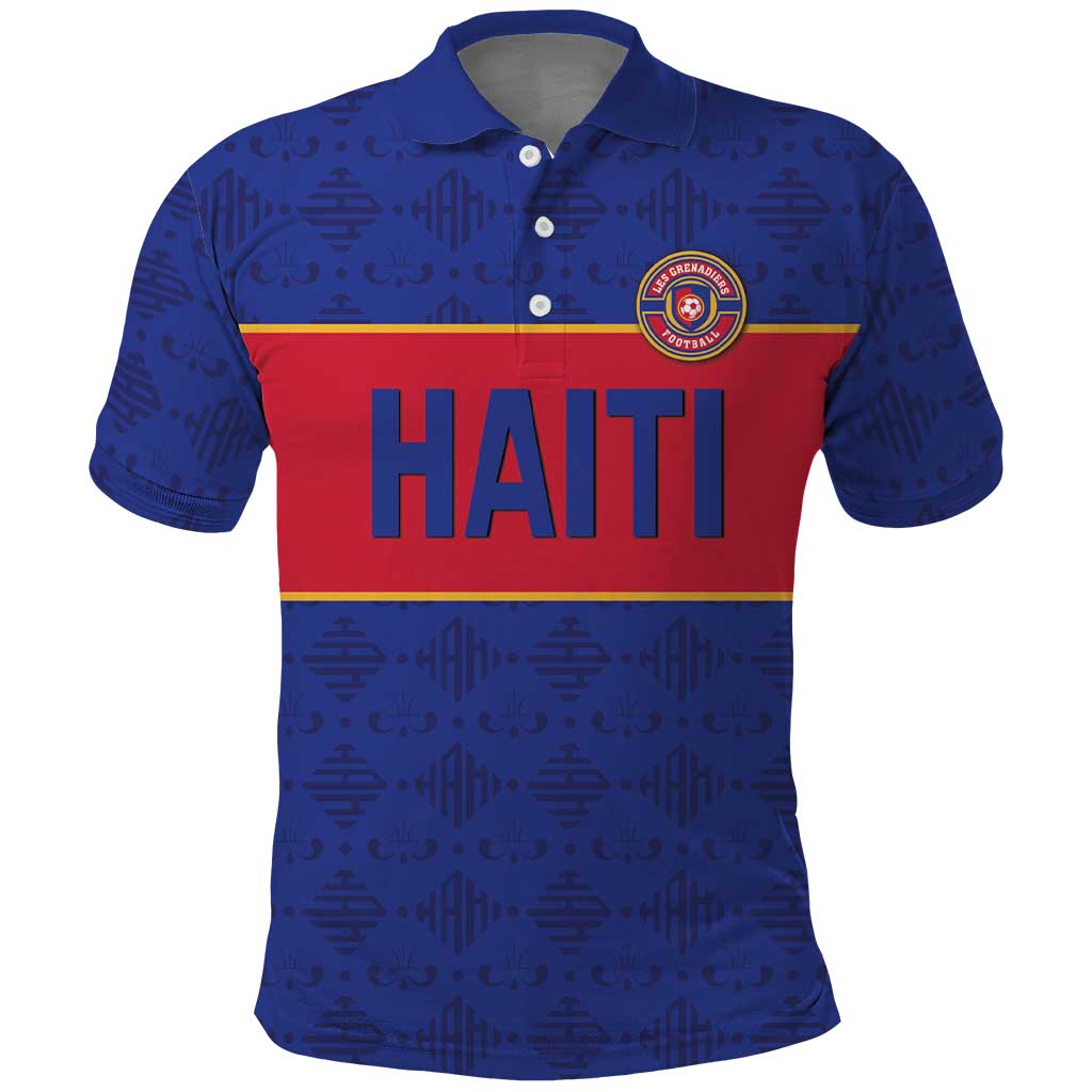 Custom Haiti Football Polo Shirt Le Rouge et Bleu Sporty Style LT18