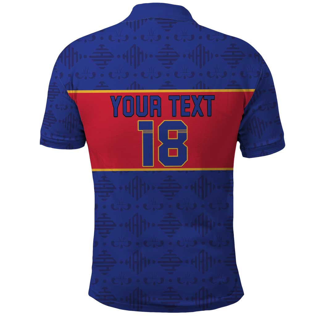 Custom Haiti Football Polo Shirt Le Rouge et Bleu Sporty Style LT18