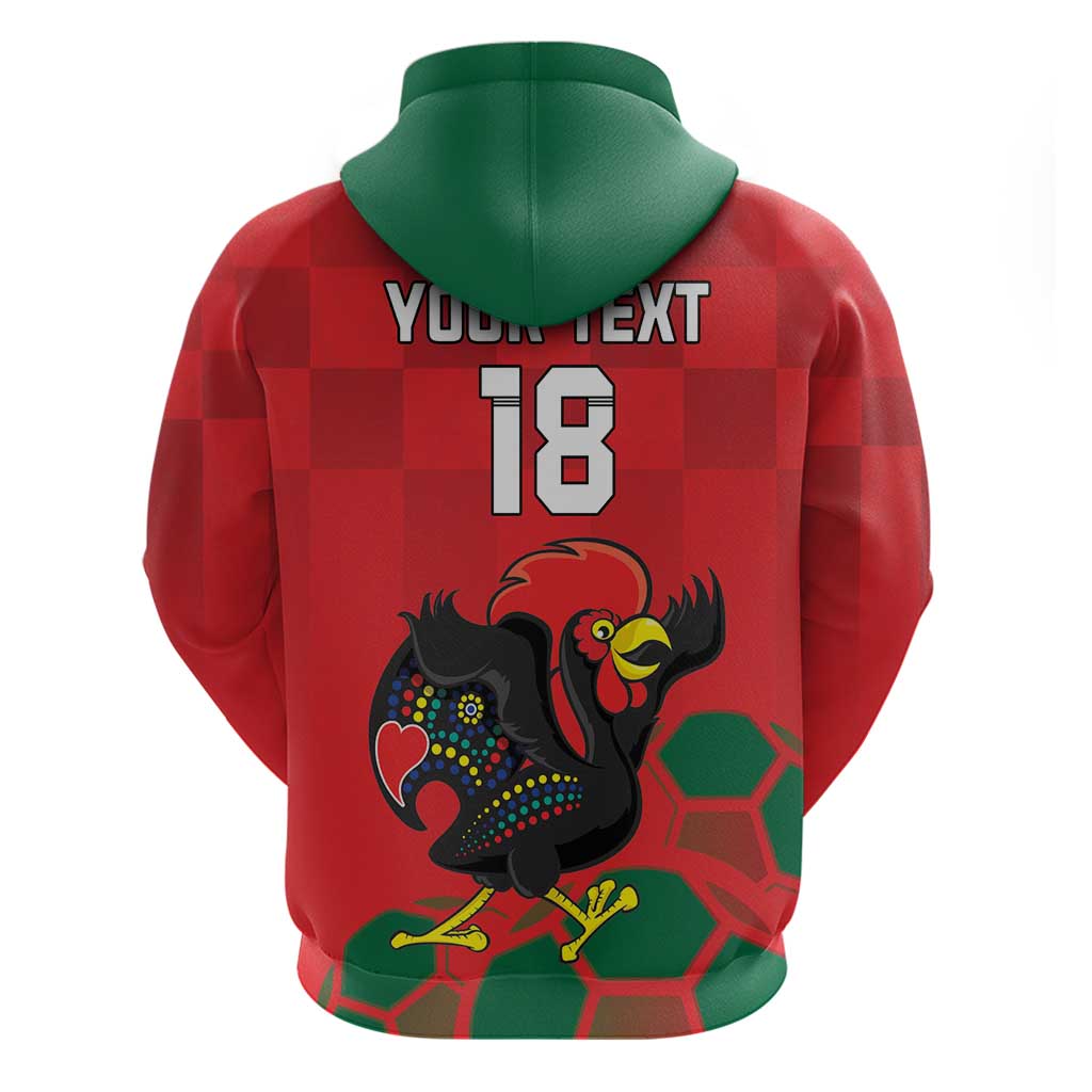 Custom Portugal Football Hoodie Barcelos Rooster Mascot Dynamic Style LT18
