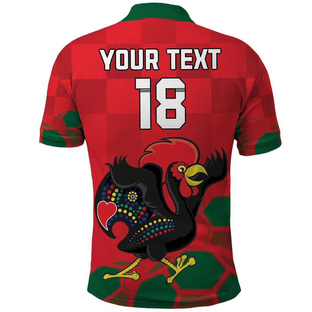 Custom Portugal Football Polo Shirt Barcelos Rooster Mascot Dynamic Style LT18