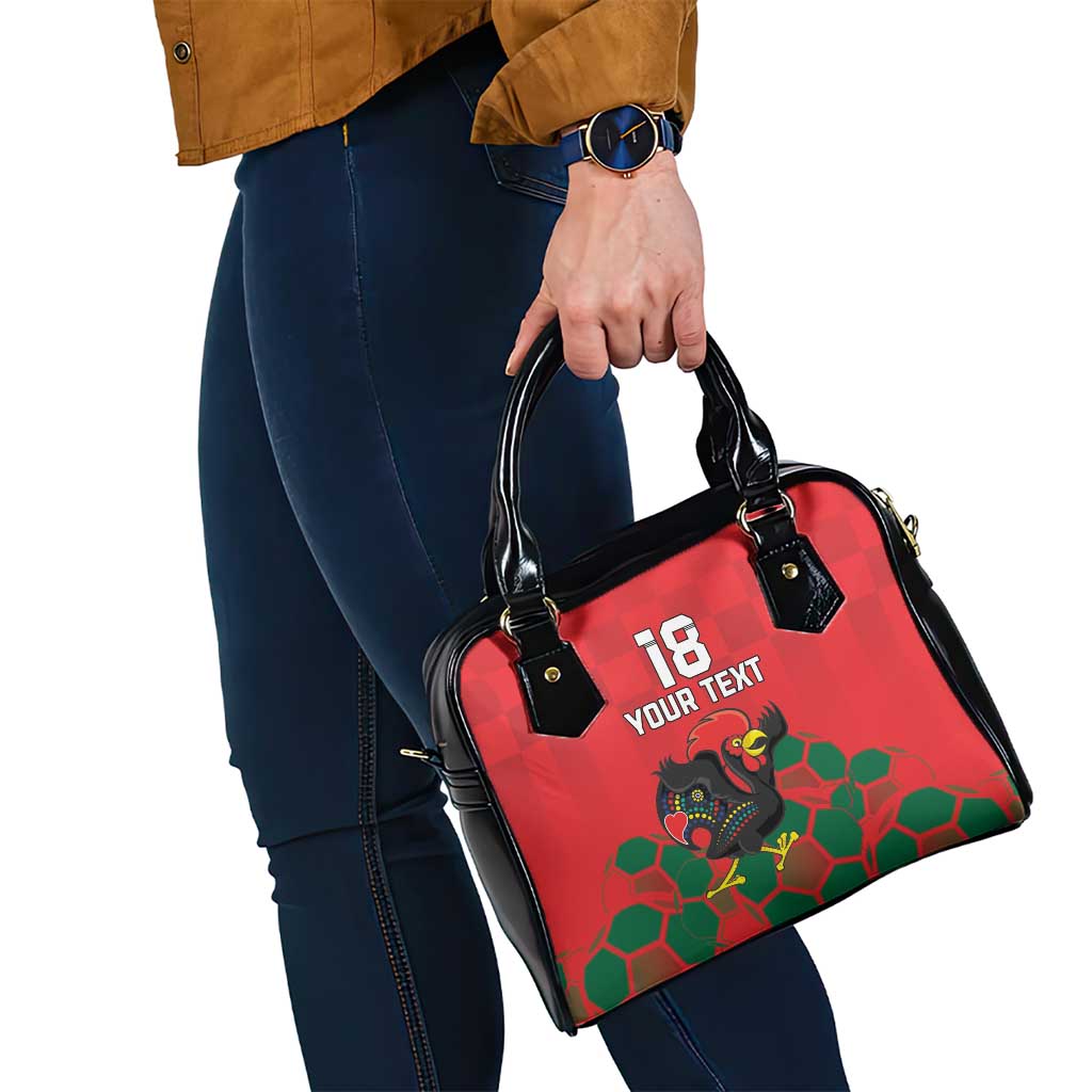 Custom Portugal Football Shoulder Handbag Barcelos Rooster Mascot Dynamic Style LT18
