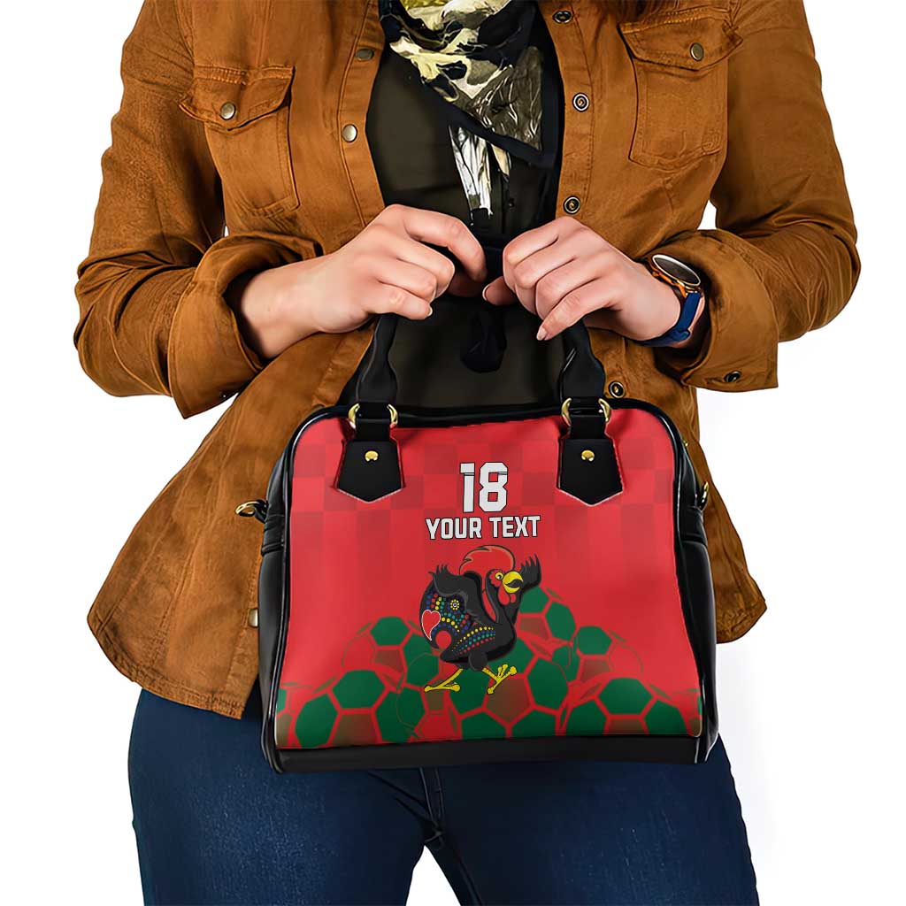 Custom Portugal Football Shoulder Handbag Barcelos Rooster Mascot Dynamic Style LT18