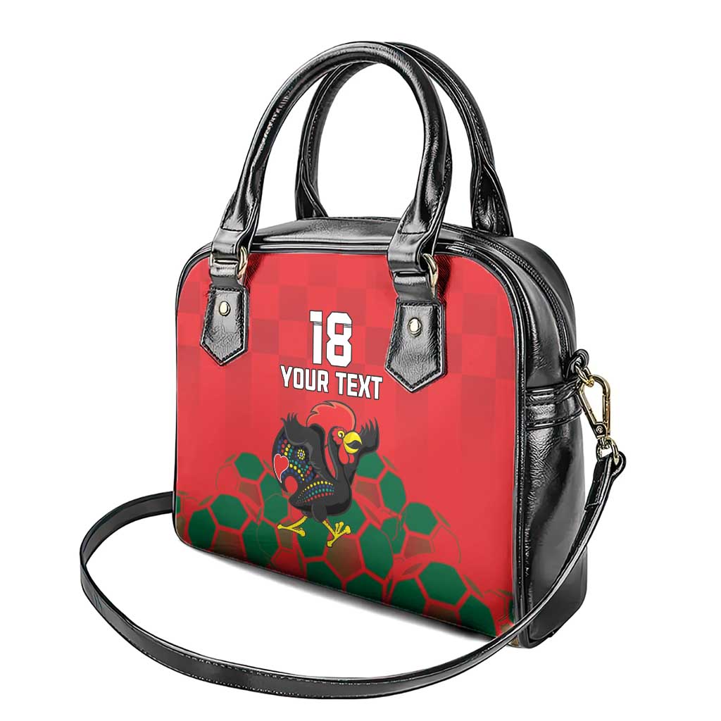Custom Portugal Football Shoulder Handbag Barcelos Rooster Mascot Dynamic Style LT18