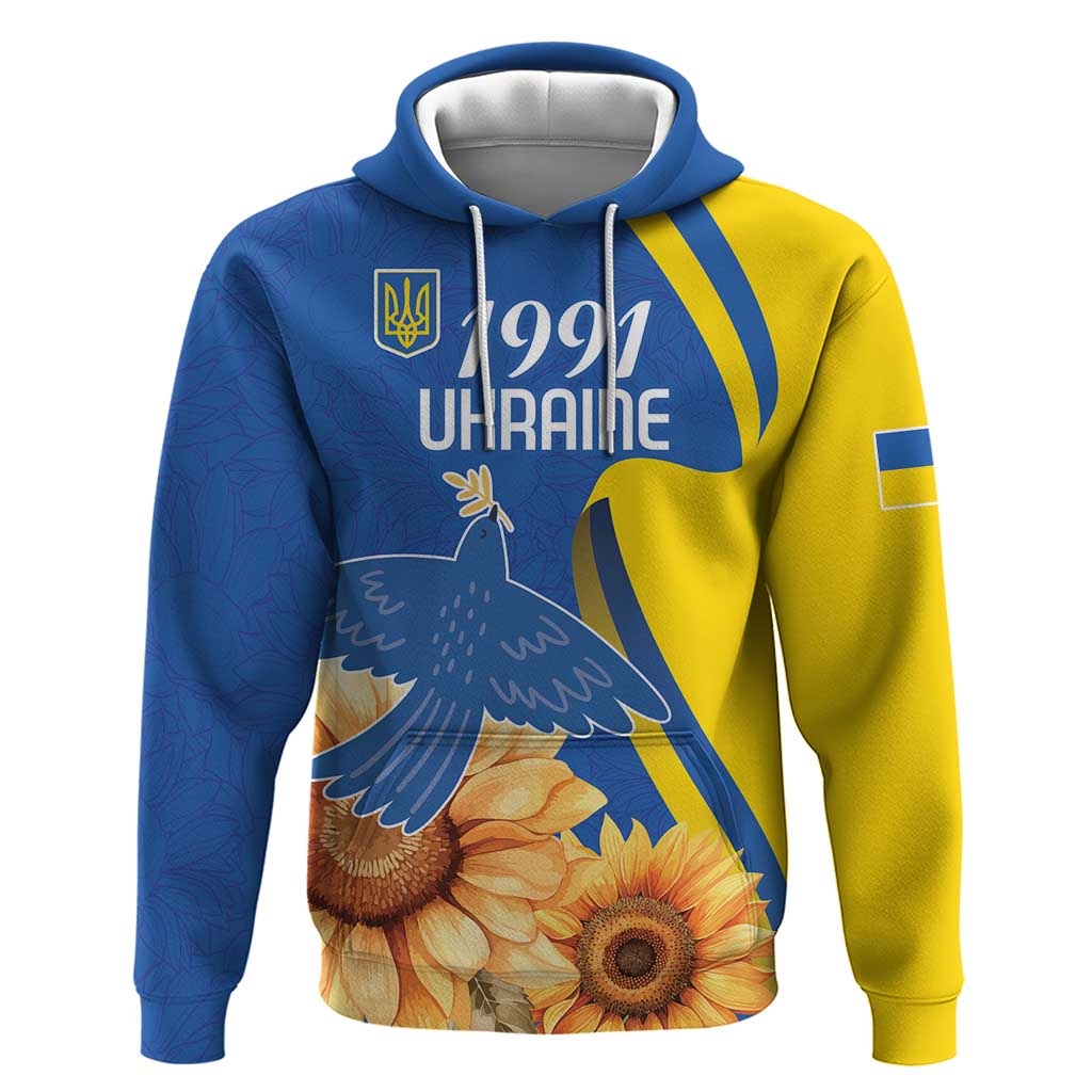 Personalized Ukraine Independence Day Hoodie Peace Dove Sunflower LT18