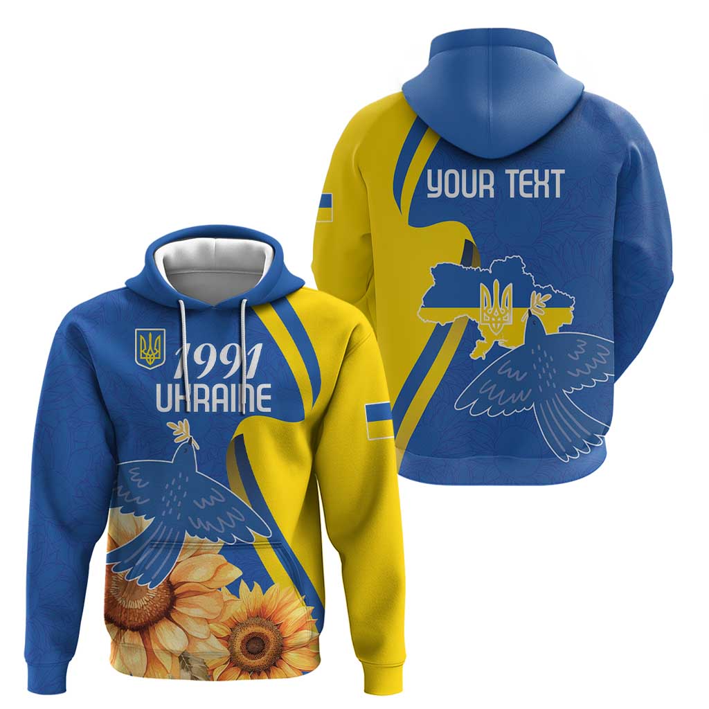 Personalized Ukraine Independence Day Hoodie Peace Dove Sunflower LT18