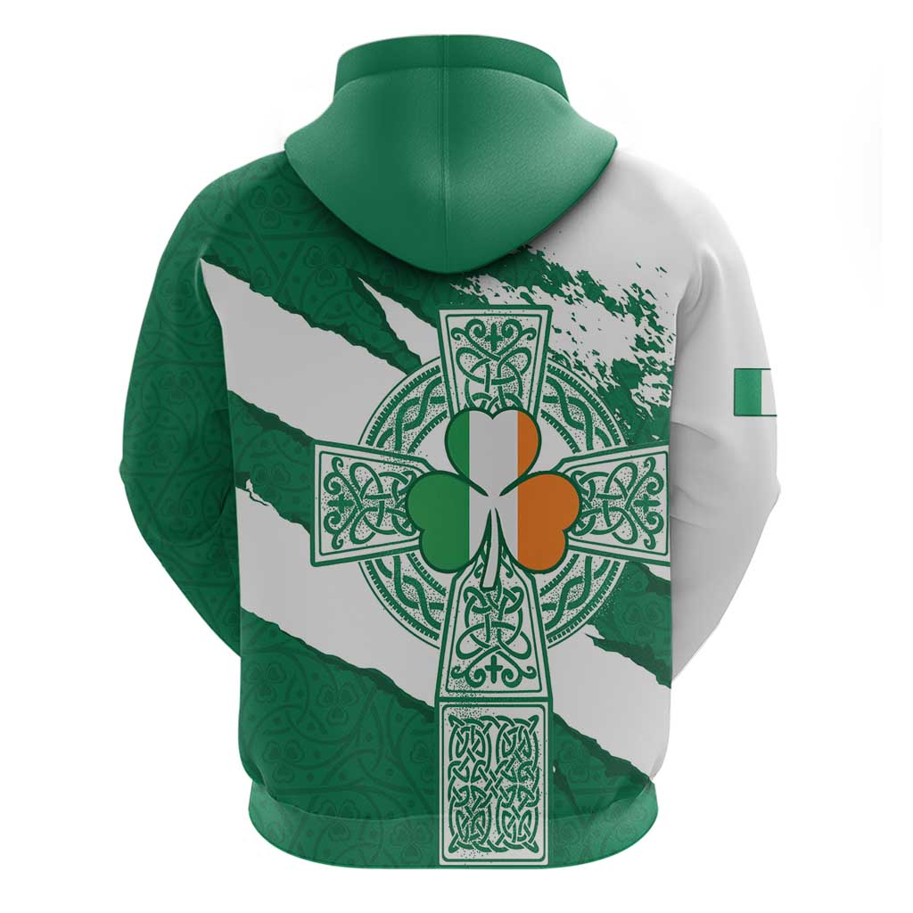 Ireland Celtic Cross Hoodie Irish Flag Shamrock LT18