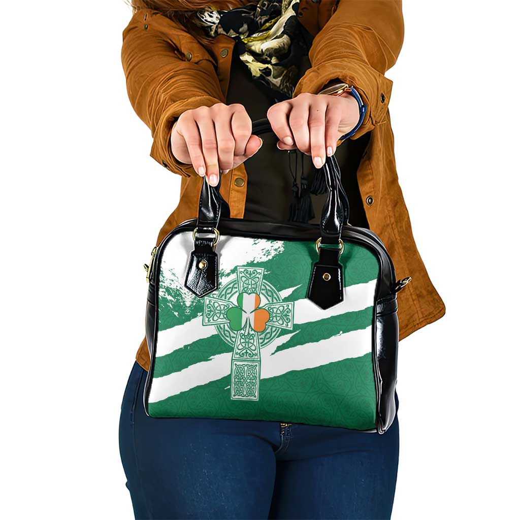 Ireland Celtic Cross Shoulder Handbag Irish Flag Shamrock LT18