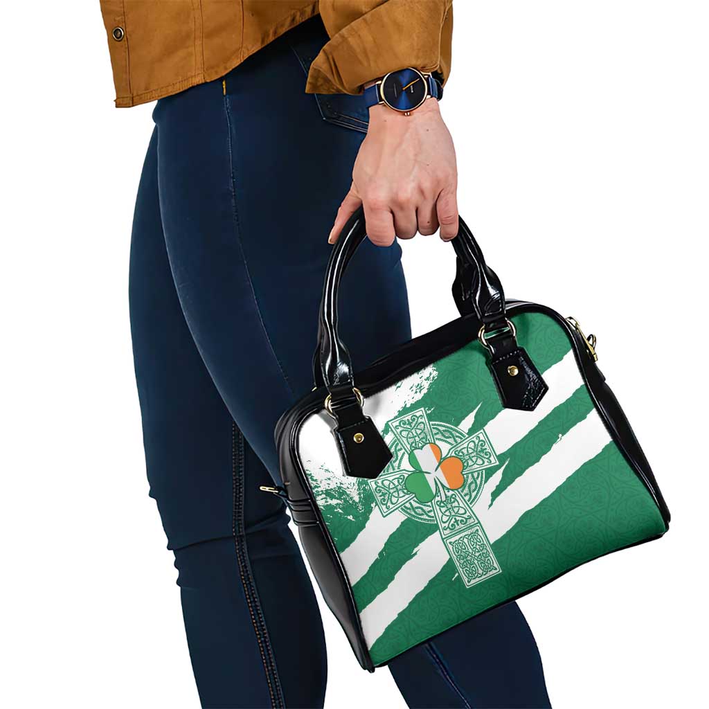 Ireland Celtic Cross Shoulder Handbag Irish Flag Shamrock LT18