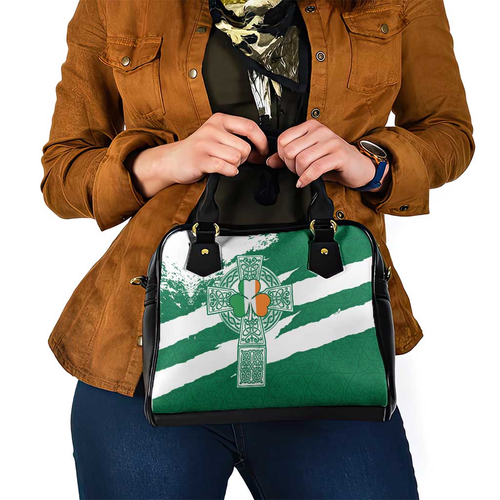Ireland Celtic Cross Shoulder Handbag Irish Flag Shamrock LT18