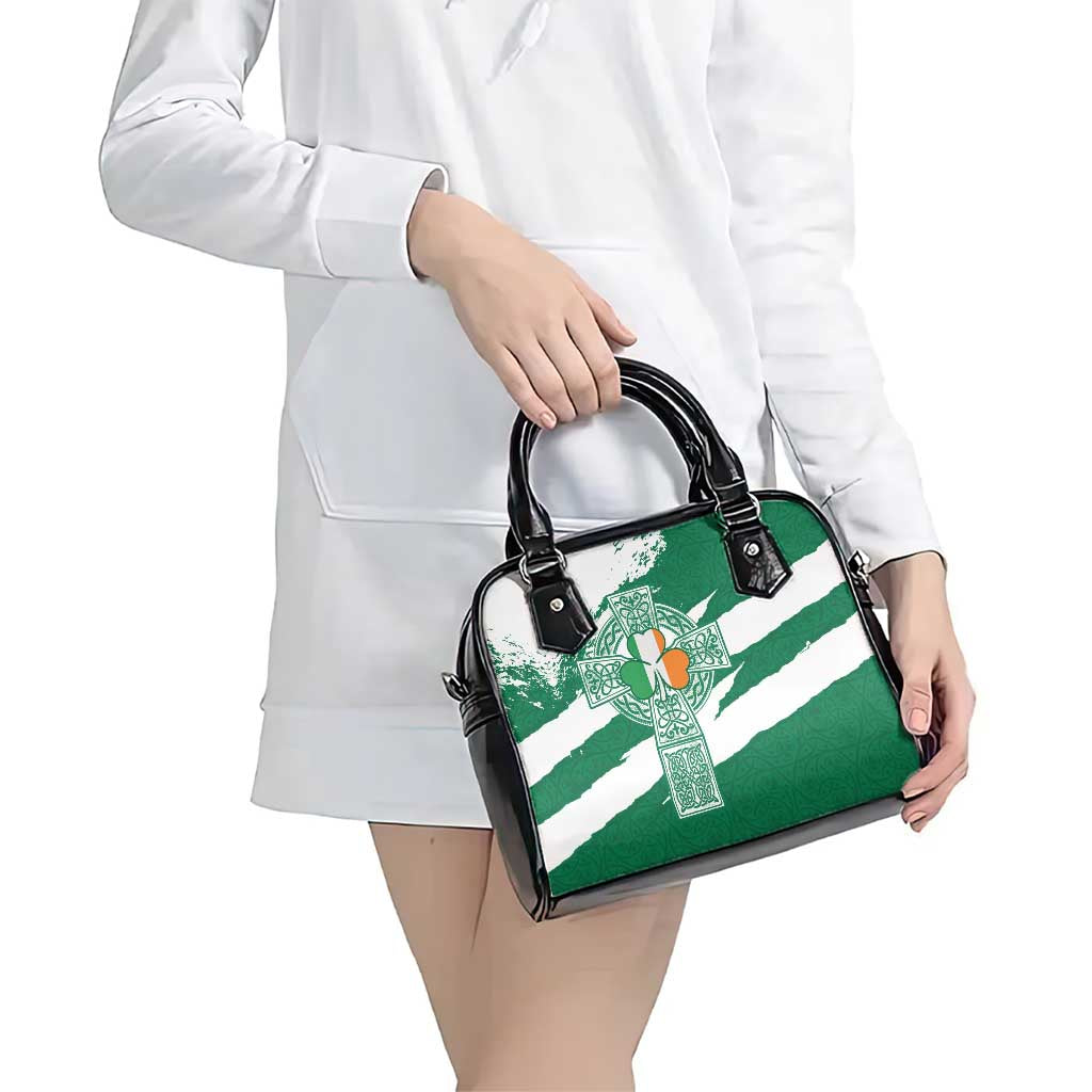 Ireland Celtic Cross Shoulder Handbag Irish Flag Shamrock LT18