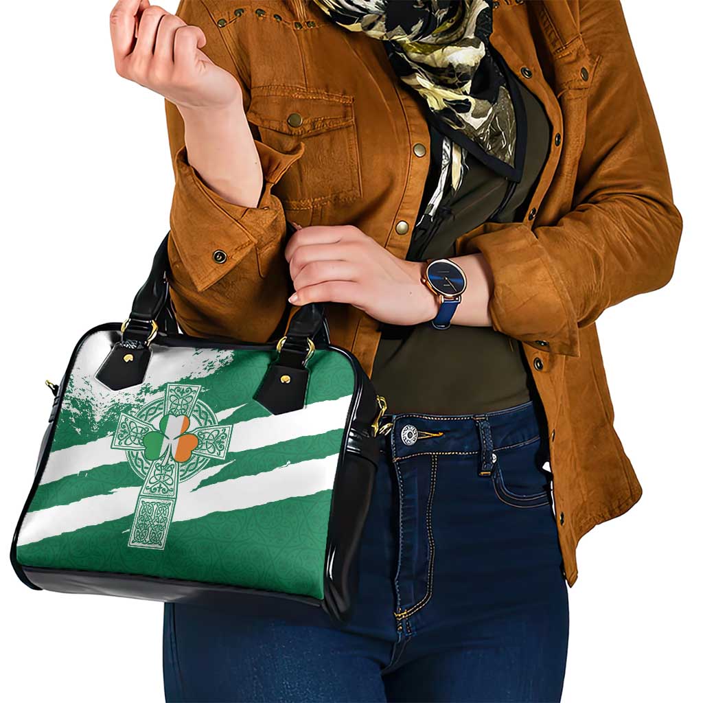Ireland Celtic Cross Shoulder Handbag Irish Flag Shamrock LT18