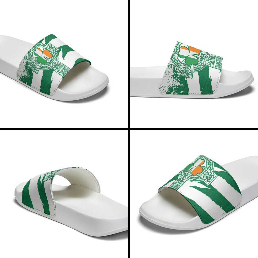 Ireland Celtic Cross Slide Sandals Irish Flag Shamrock LT18