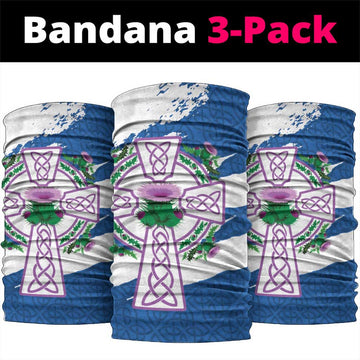 Scotland Celtic Cross Neck Gaiter Thistle Flowers LT18