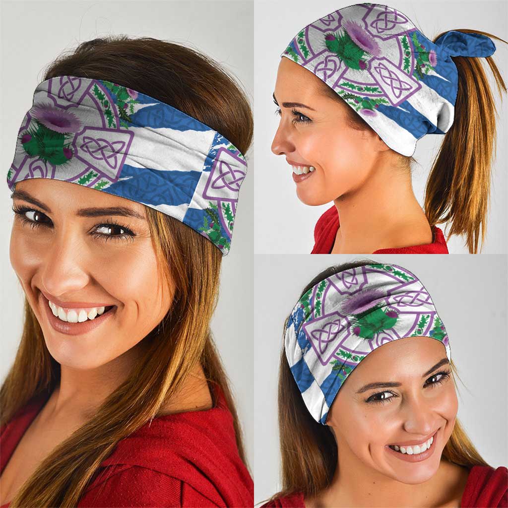 Scotland Celtic Cross Neck Gaiter Thistle Flowers LT18