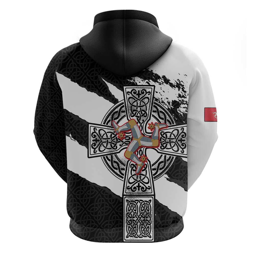 Isle of Man Celtic Cross Hoodie Triskelion Emblem LT18