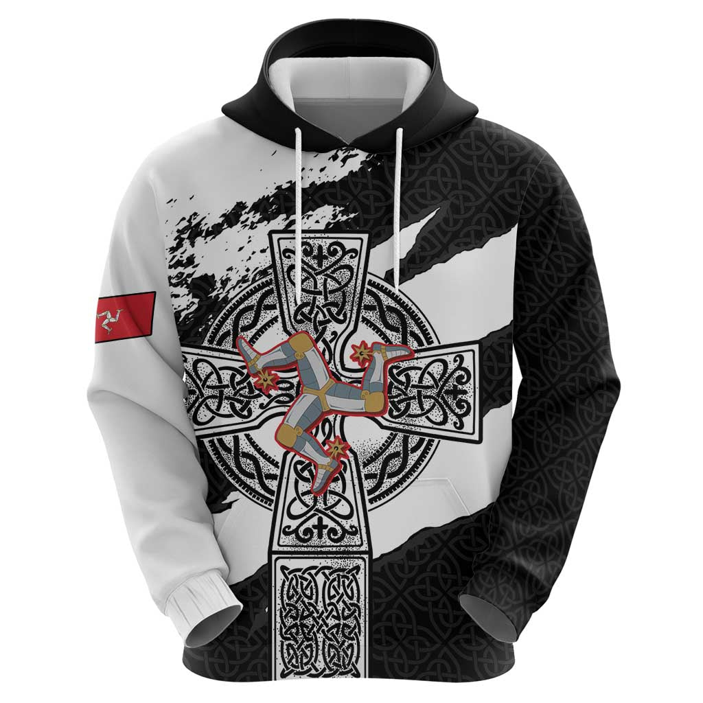 Isle of Man Celtic Cross Hoodie Triskelion Emblem LT18