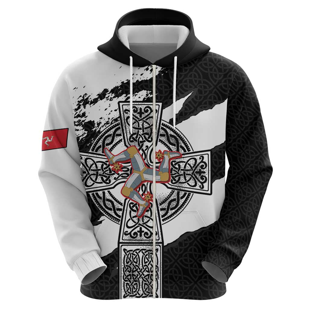 Isle of Man Celtic Cross Hoodie Triskelion Emblem LT18