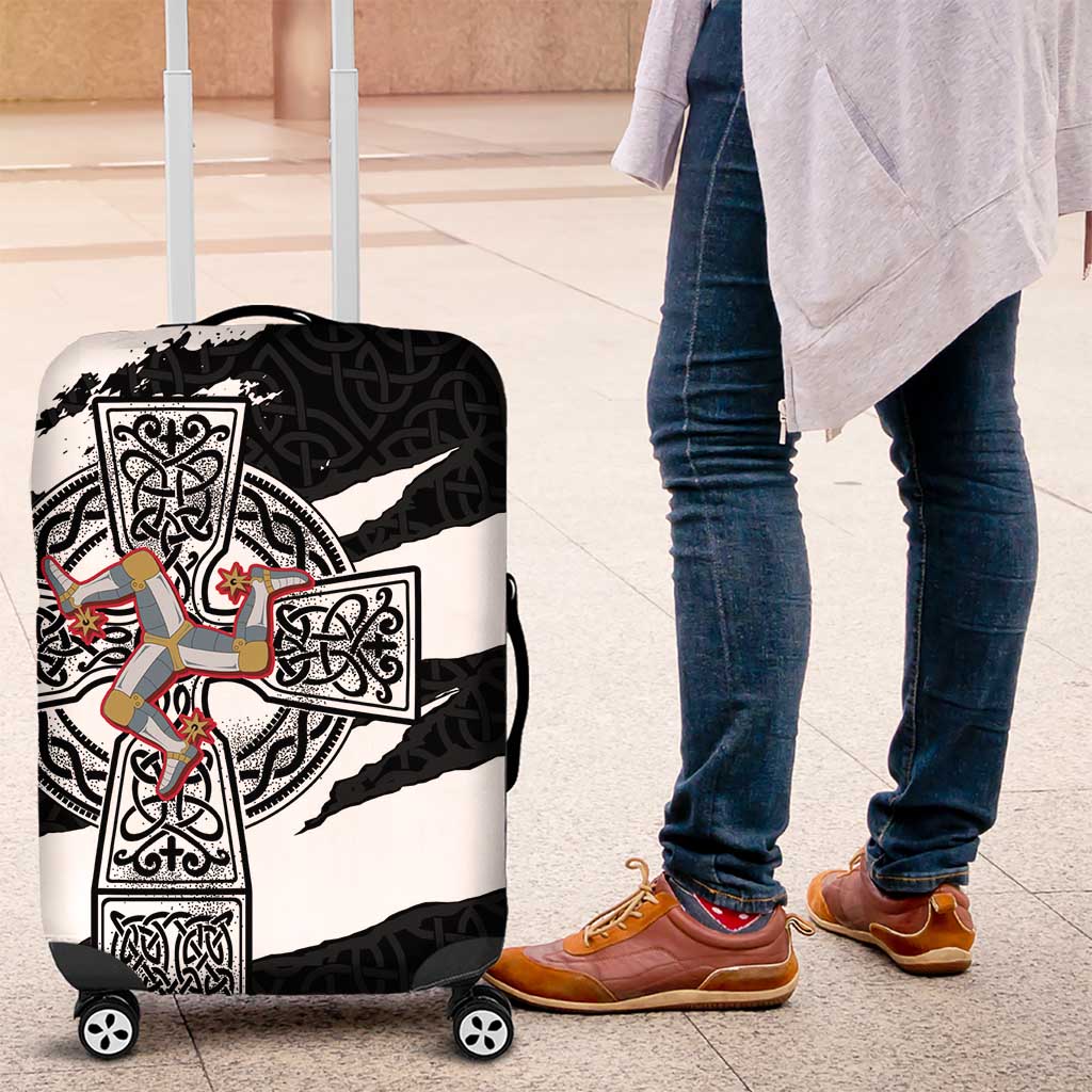 Isle of Man Celtic Cross Luggage Cover Triskelion Emblem LT18