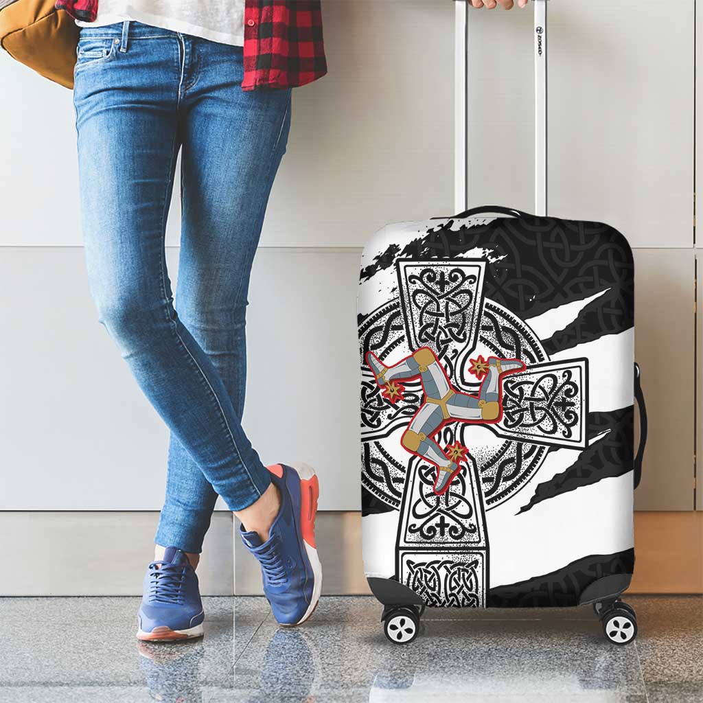 Isle of Man Celtic Cross Luggage Cover Triskelion Emblem LT18
