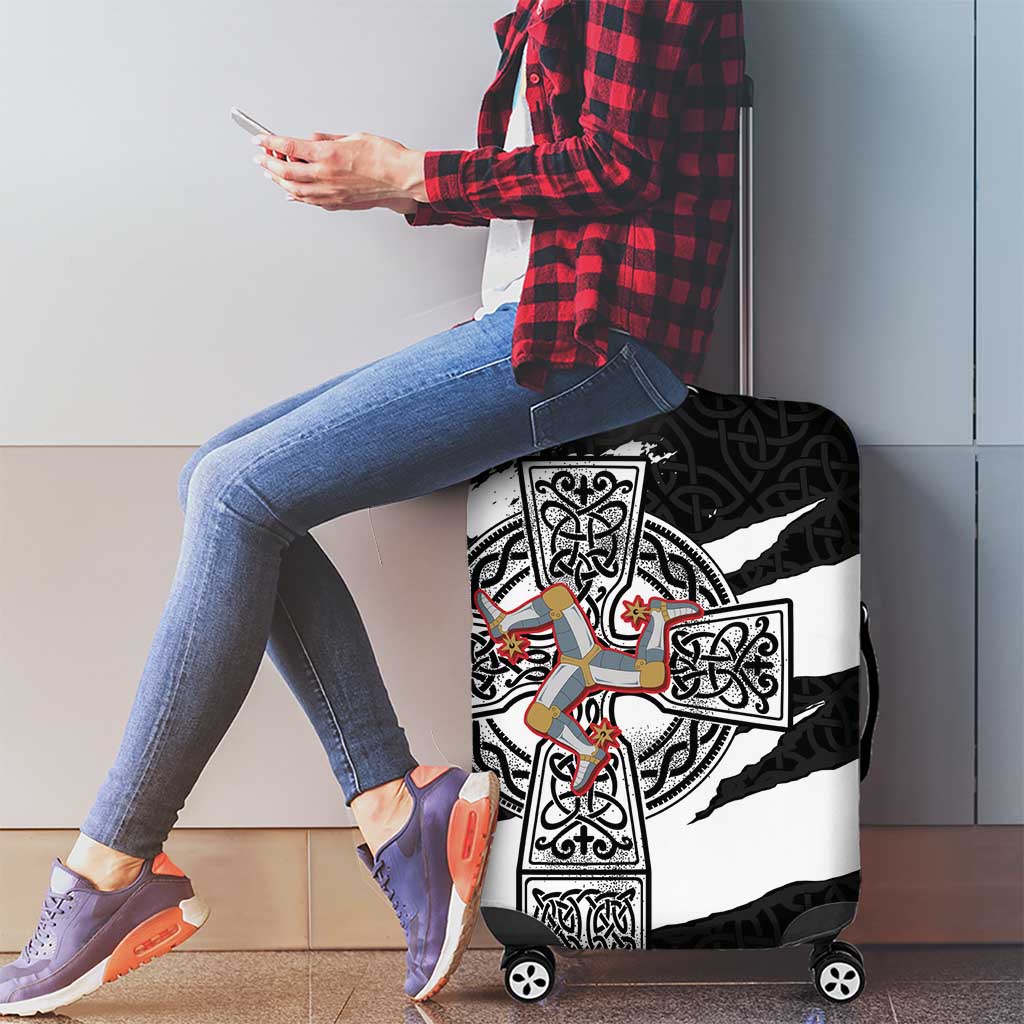 Isle of Man Celtic Cross Luggage Cover Triskelion Emblem LT18