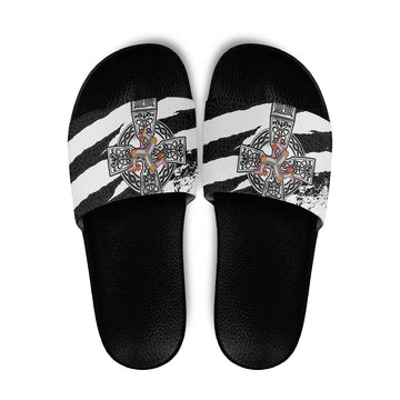 Isle of Man Celtic Cross Slide Sandals Triskelion Emblem LT18