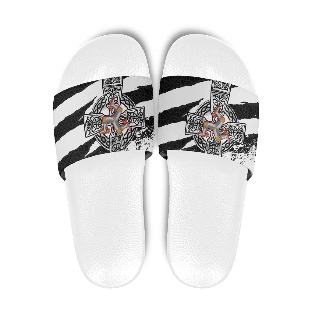 Isle of Man Celtic Cross Slide Sandals Triskelion Emblem LT18