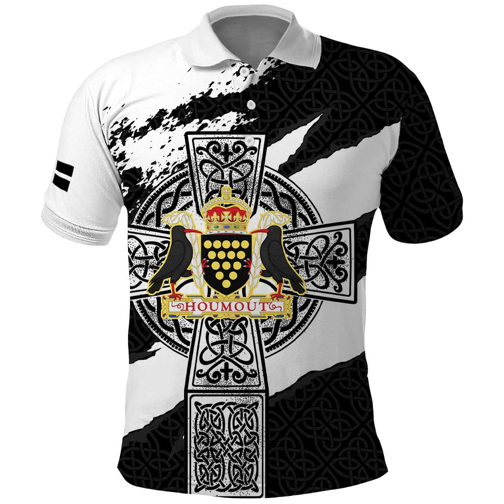 Cornwall Celtic Cross Polo Shirt Coat Of Arms LT18