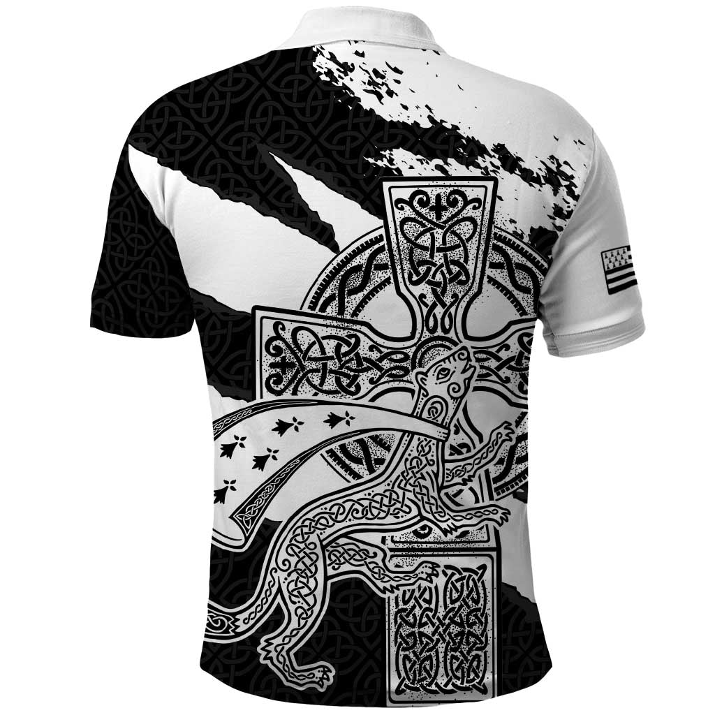 Brittany Celtic Cross Polo Shirt Celtic Pattern LT18