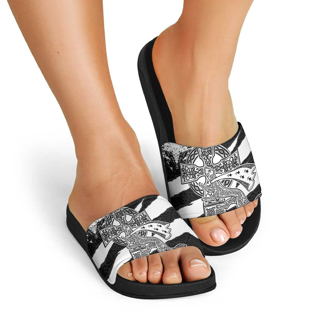 Brittany Celtic Cross Slide Sandals Celtic Pattern LT18