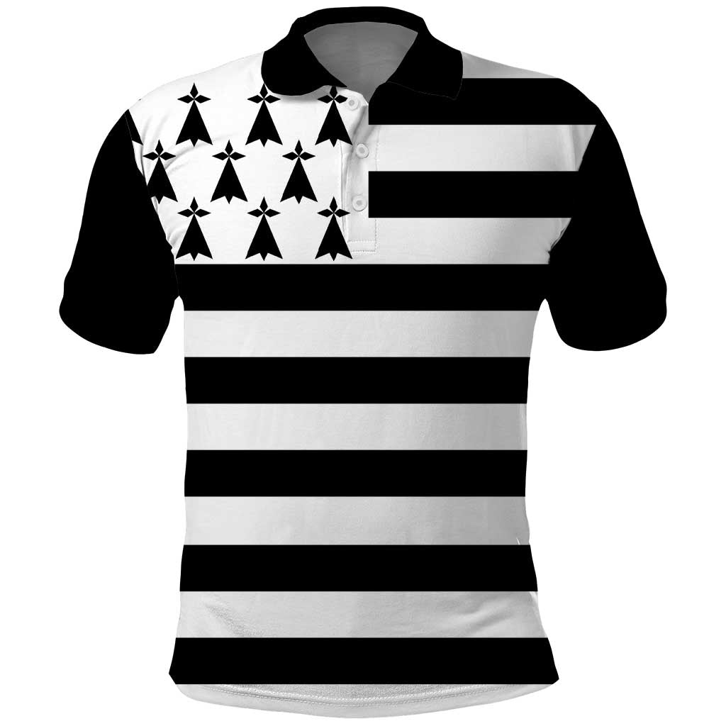 Brittany Flag Style Polo Shirt Kentoch Mervel Eget Bezan Saotret LT18
