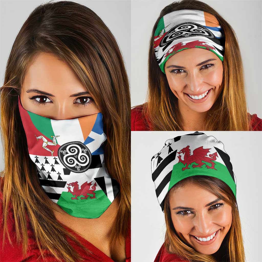 Celtic Nations Flag Neck Gaiter Six Celtic Countries Heritage LT18