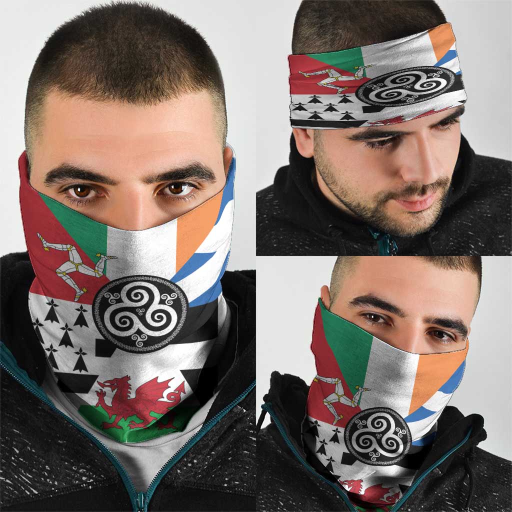 Celtic Nations Flag Neck Gaiter Six Celtic Countries Heritage LT18
