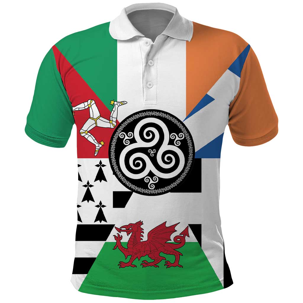 Celtic Nations Flag Polo Shirt Six Celtic Countries Heritage LT18