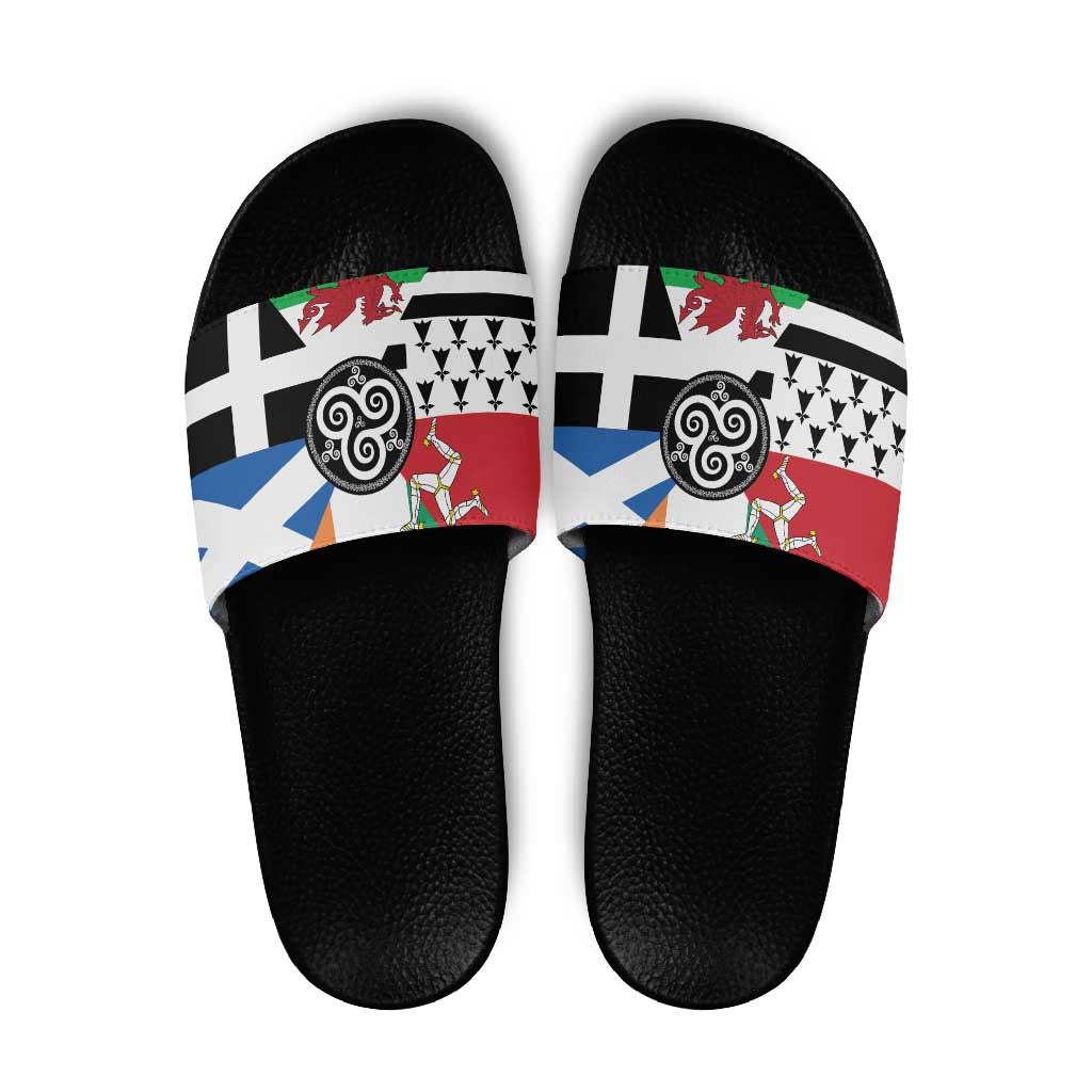 Celtic Nations Flag Slide Sandals Six Celtic Countries Heritage LT18