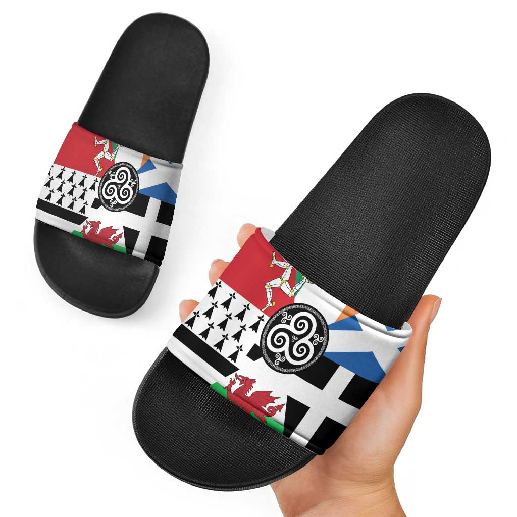 Celtic Nations Flag Slide Sandals Six Celtic Countries Heritage LT18