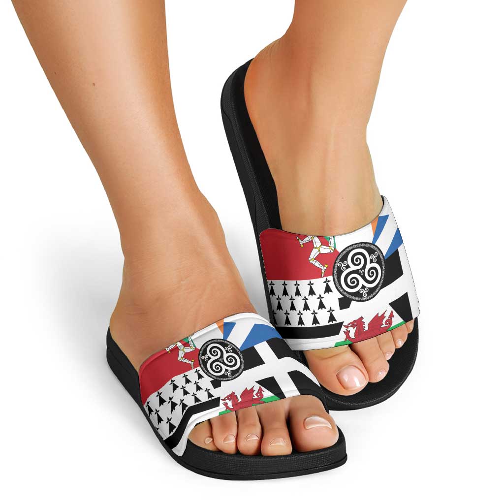 Celtic Nations Flag Slide Sandals Six Celtic Countries Heritage LT18