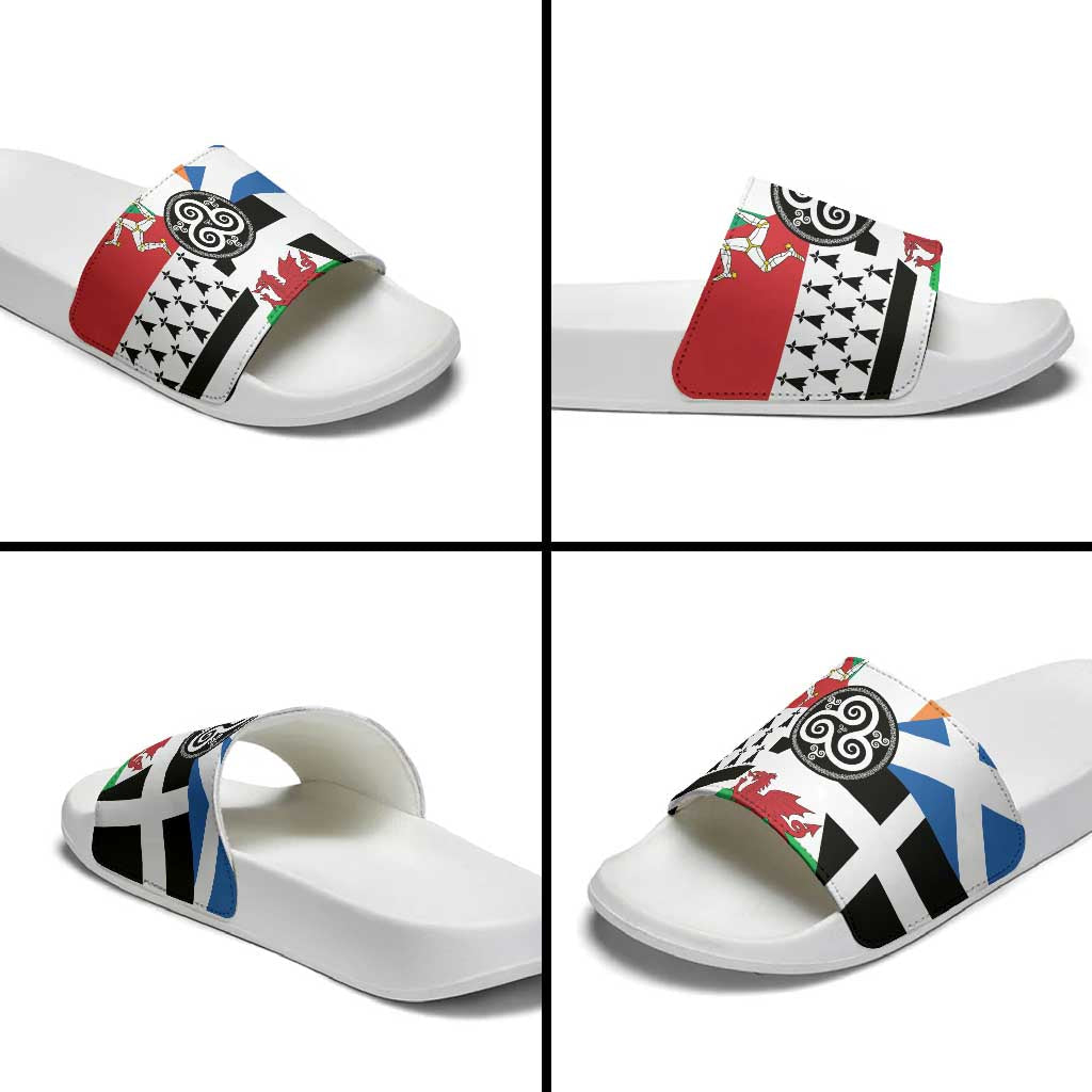 Celtic Nations Flag Slide Sandals Six Celtic Countries Heritage LT18