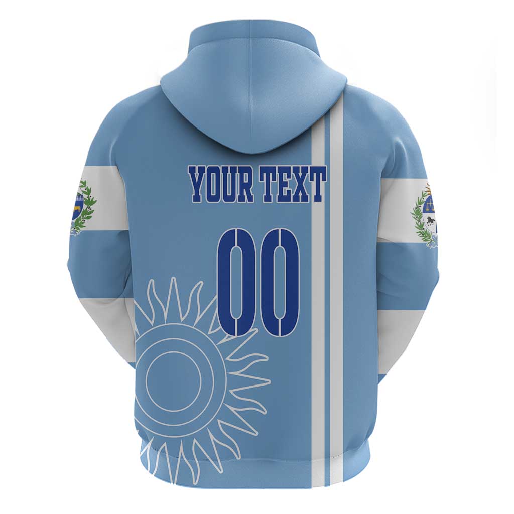 Custom Uruguay Football Hoodie Sun of May The Sky Blue LT18