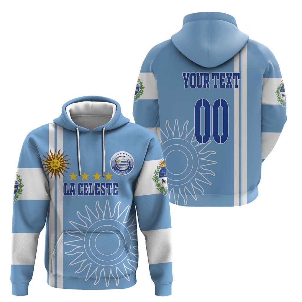 Custom Uruguay Football Hoodie Sun of May The Sky Blue LT18