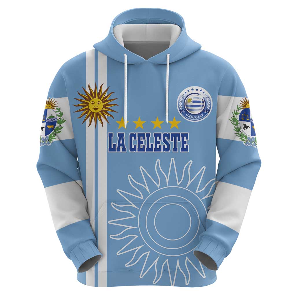 Custom Uruguay Football Hoodie Sun of May The Sky Blue LT18