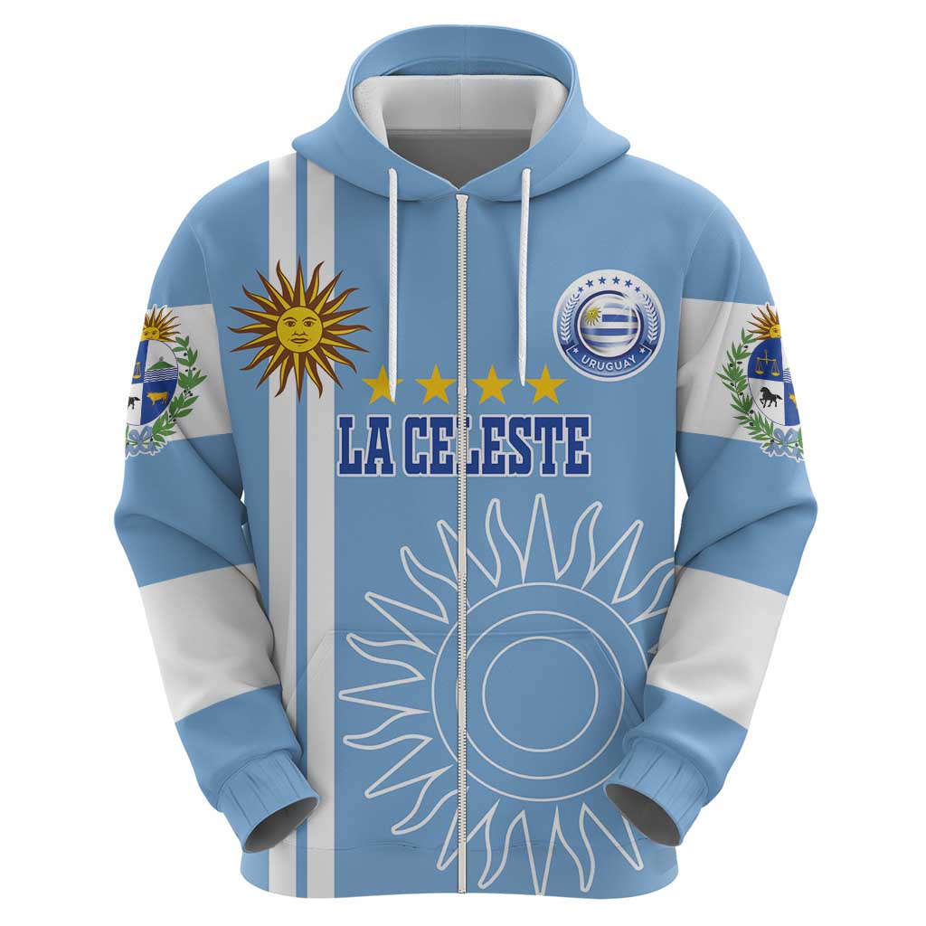 Custom Uruguay Football Hoodie Sun of May The Sky Blue LT18