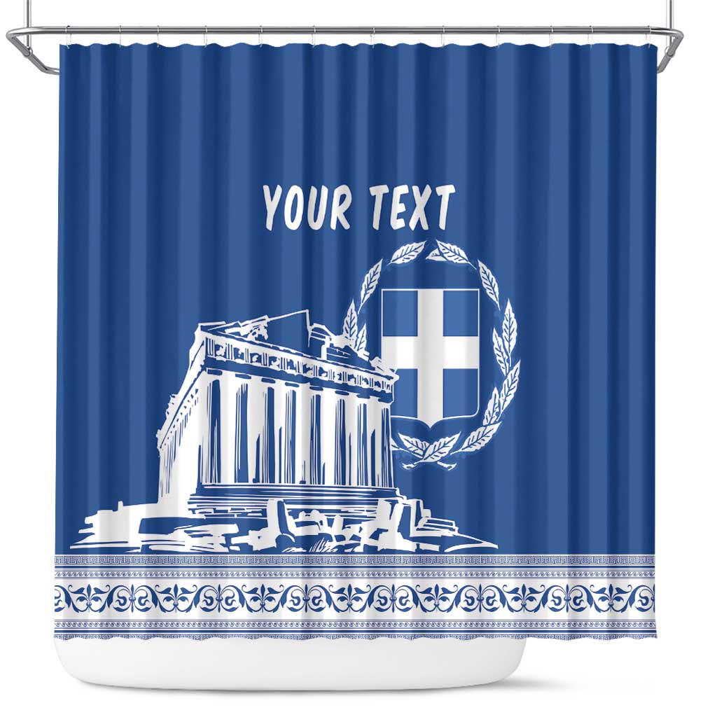 Personalized Greece Athena Goddess Shower Curtain Parthenon Greek Key Patterns LT18