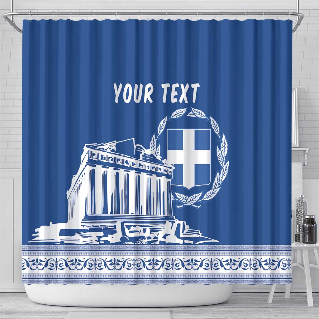 Personalized Greece Athena Goddess Shower Curtain Parthenon Greek Key Patterns LT18