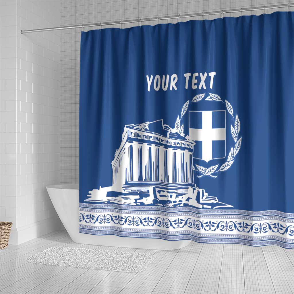 Personalized Greece Athena Goddess Shower Curtain Parthenon Greek Key Patterns LT18