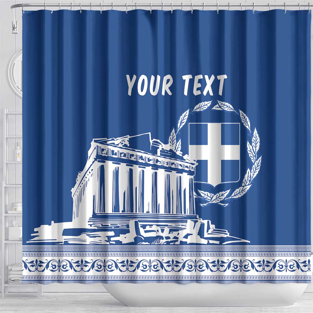 Personalized Greece Athena Goddess Shower Curtain Parthenon Greek Key Patterns LT18