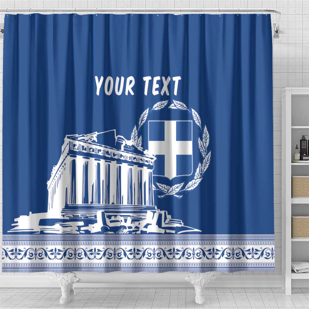 Personalized Greece Athena Goddess Shower Curtain Parthenon Greek Key Patterns LT18