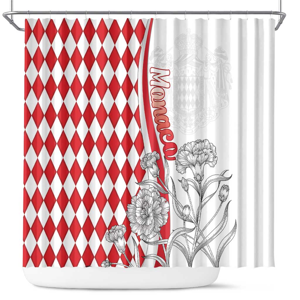 Monaco Deo Juvante Shower Curtain Lozenge Flag Style LT18