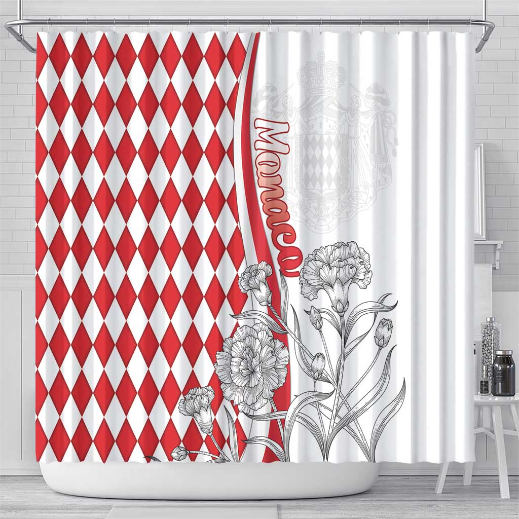 Monaco Deo Juvante Shower Curtain Lozenge Flag Style LT18
