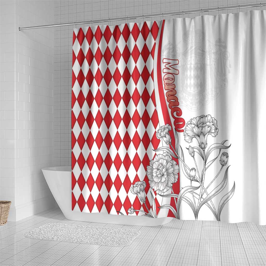 Monaco Deo Juvante Shower Curtain Lozenge Flag Style LT18