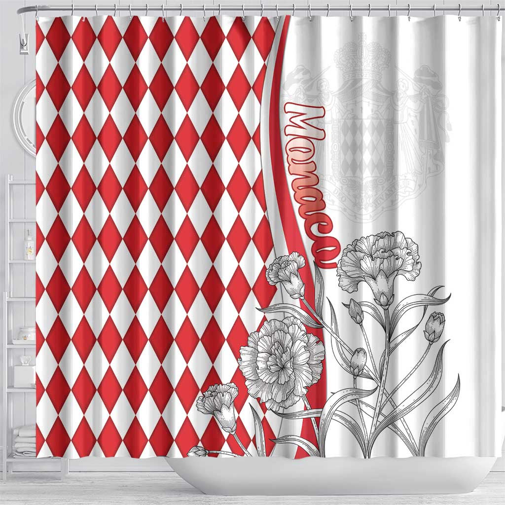 Monaco Deo Juvante Shower Curtain Lozenge Flag Style LT18